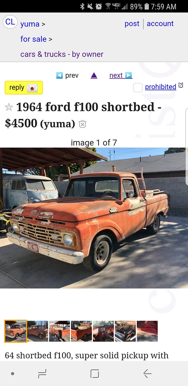 64 F100 craigslist ad